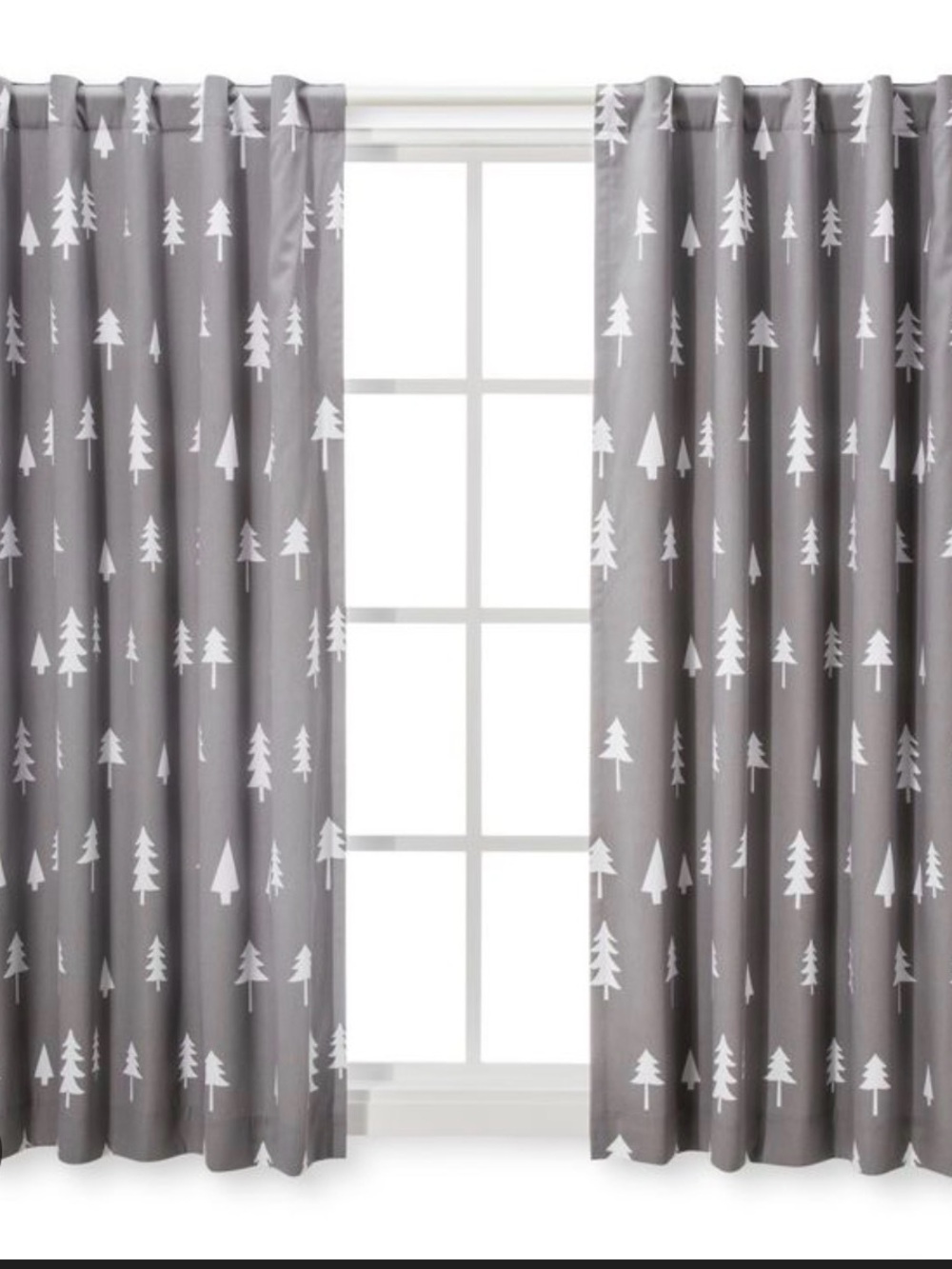 Gray and White curtains